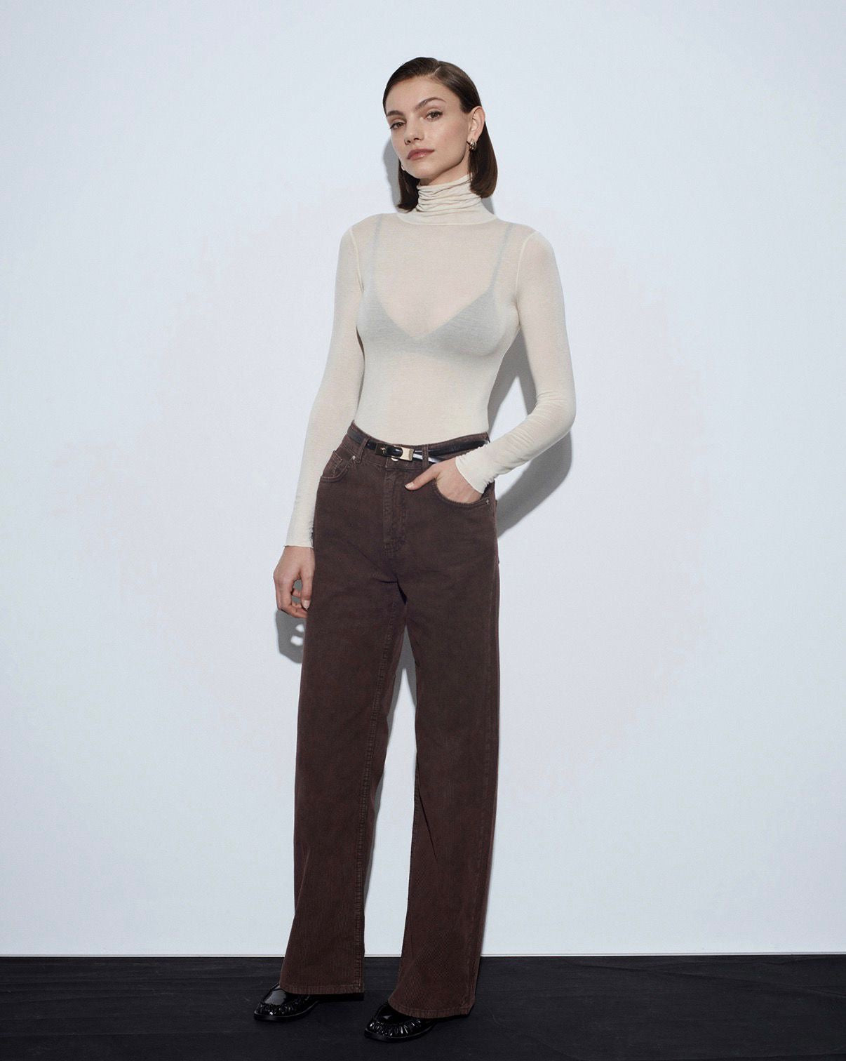 Brown Wide Leg Jeans